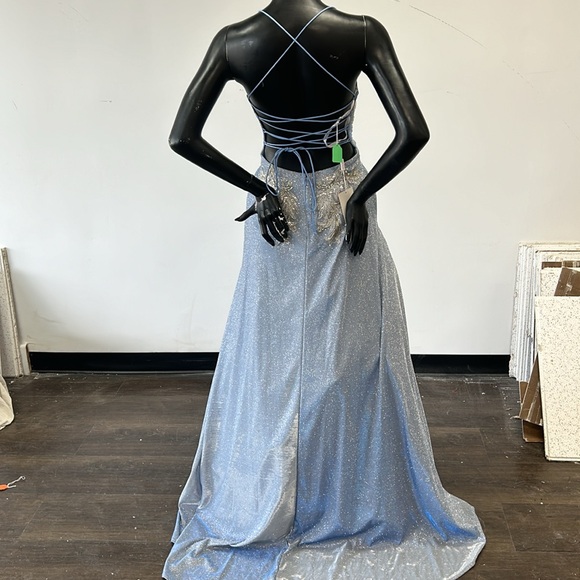 Cecilia Couture 2521 Size 6 Blue Ball gown Tie Up Back NWT - Picture 11 of 12